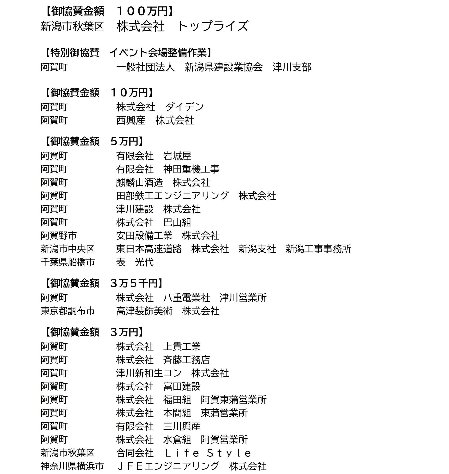 協賛金1